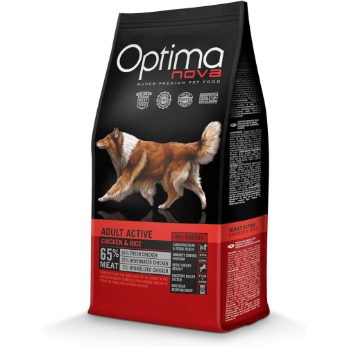 Optima Nova Pollo Arroz 12kg Comida para Perros Adultos