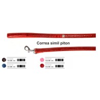 Correa Piton Con Corona Strass 15x1200 Rosa