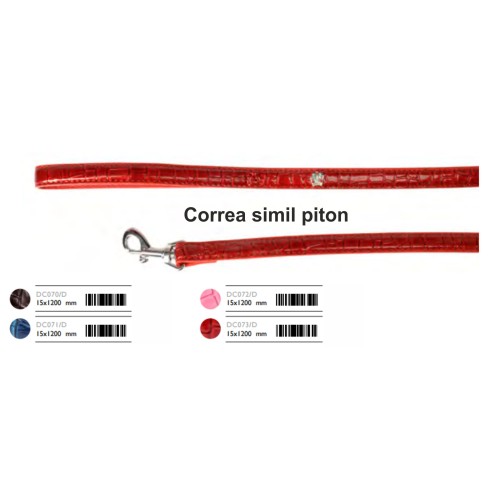 Correa Piton Con Corona Strass Azul Accesorio de Moda para Perros