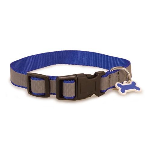 Collar Perro Reflectante Azul 1,6x25/35cm
