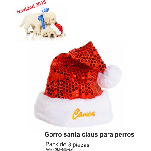 Set de 3 Gorras de Santa Claus para Mascotas