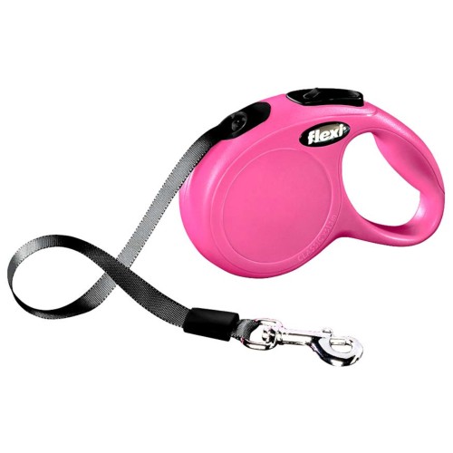 Flexi Nuevo Classic M Correa de Cinta 5 Mts Rosa