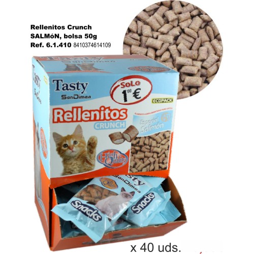 Rellenito Crunch Cat Salmón Bolsa 50gr. C/40 Bolsas