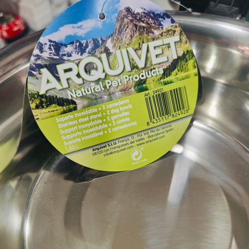 Stainless Steel Stand with 2 Bowls 1.8L for Dogs