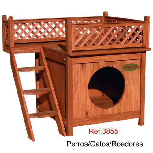 Caseta de Madera para Mascotas Perros Gatos Roedores