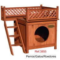 Caseta de Madera para Mascotas Perros Gatos Roedores