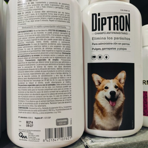 Diptrón Champú Antiparasitario Tratamiento Eficaz