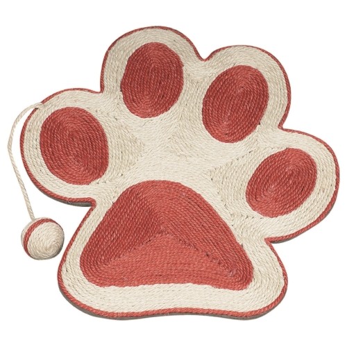 Rascador Huella Color Coral Con Ratón Accesorio Juguetón para Gatos