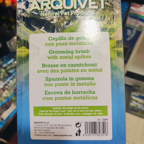 Metal Spiked Rubber Brush Arquivet for Pets