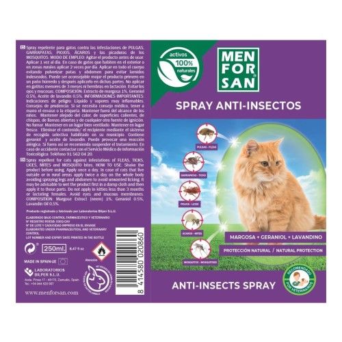 Spray Anti Insectos Menforsan 250ml para Gatos
