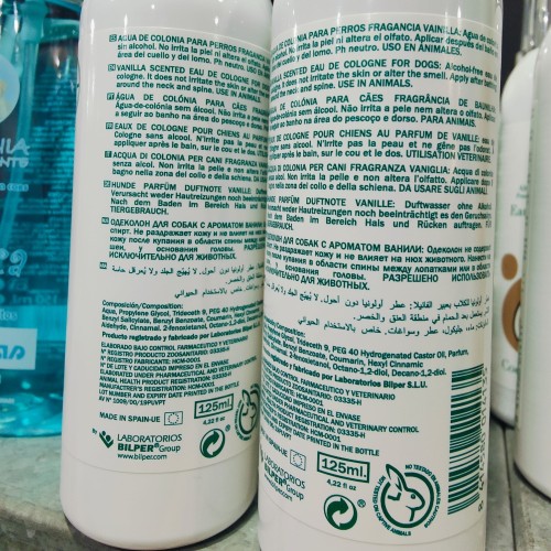 Agua de Colonia Vainilla para Perros 125 Ml.
