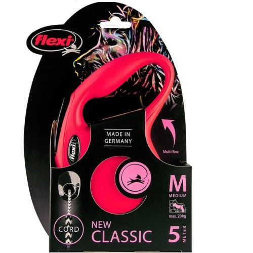 Flexi Nuevo Classic M Cordon 5 Mts. Rojo