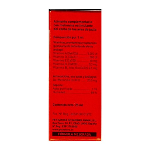 Canto 25 Ml. Suplemento Vitaminico para Aves