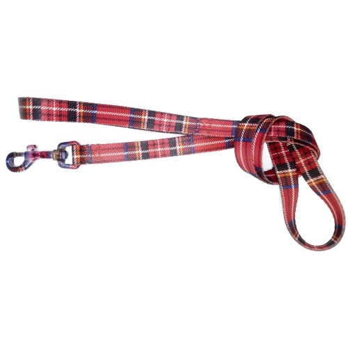 Colorful Nylon Leash 20x120 Red Check