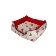 Cuna Navidad Abetos Rojo 45x40x20 para Mascotas