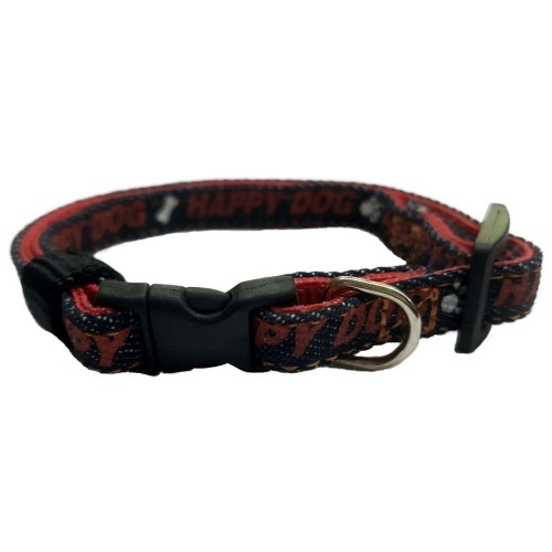 Collar Nylon 15mm 25-35cm Happy Dog Negro