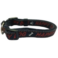Collar Nylon 15mm 25-35cm Happy Dog Negro