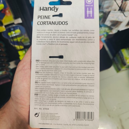 Peine Corta Nudos Handy para Mascotas de Pelo Largo