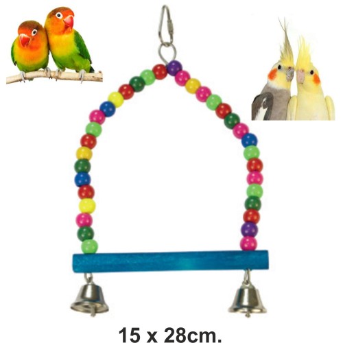 Multicolor Bird Swing with 2 Bells
