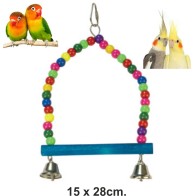 Multicolor Bird Swing with 2 Bells