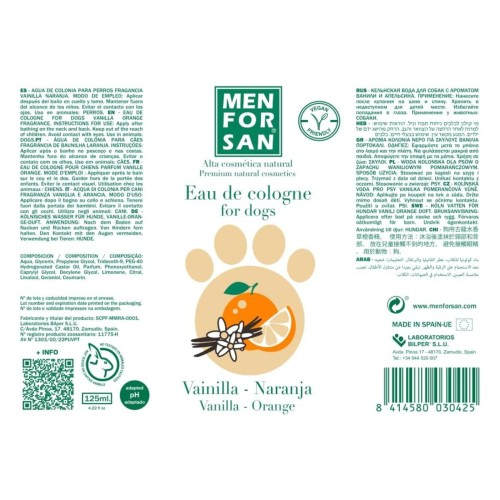 Menforsan Vanilla/Orange Cologne for Dogs 125ml