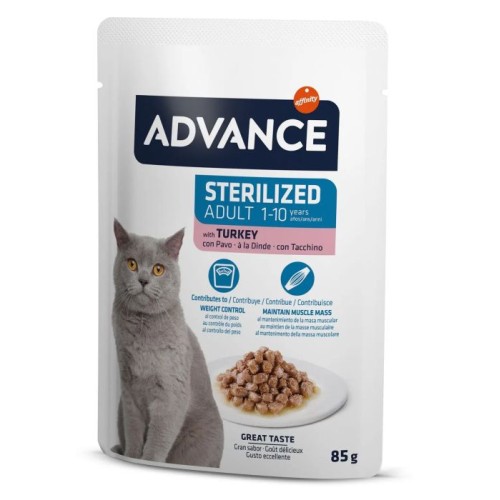 Advance Bocaditos Con Pavo 85 Gr. gatos Esterilizados