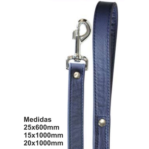Leather Leash with Beads 25x600mm Black for Pets