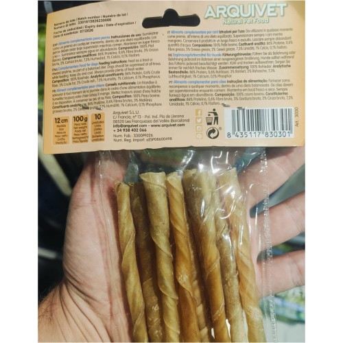 Spiral Skin Sticks 12cm Natural Dog Treats