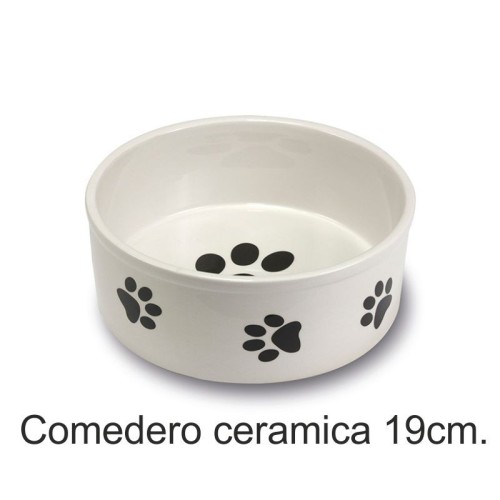 Comedero Cerámica Huellas 19 Cm.