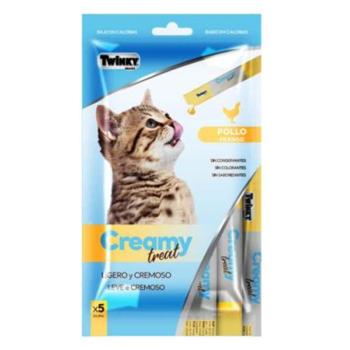 Snack Crema con Pollo 5x15gr. para Gatos
