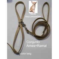 Arnés Y Amarre Para Razas Pequeñas Beige