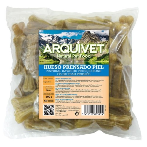 Hueso Prensado Piel 5cm Bolsa de 50 Snacks para Perros