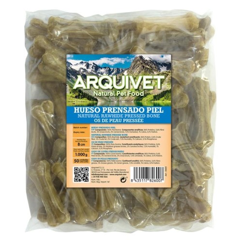 Pressed Skin Bone 8 Cm - Pack of 50 for Dogs