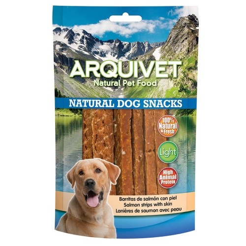 Snack Barritas De Salmon Con Piel 100 Gr. Arquivet - Deliciosa Golosina Natural para Perros
