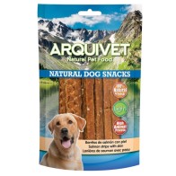Snack Barritas De Salmon Con Piel 100 Gr. Arquivet - Deliciosa Golosina Natural para Perros