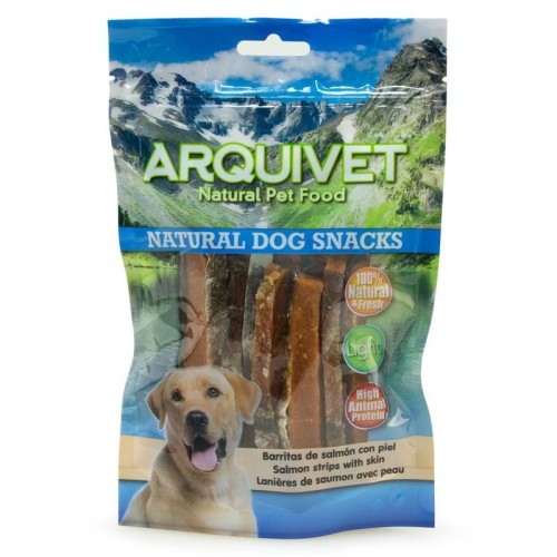 Snack Barritas De Salmon Con Piel 100 Gr. Arquivet - Deliciosa Golosina Natural para Perros