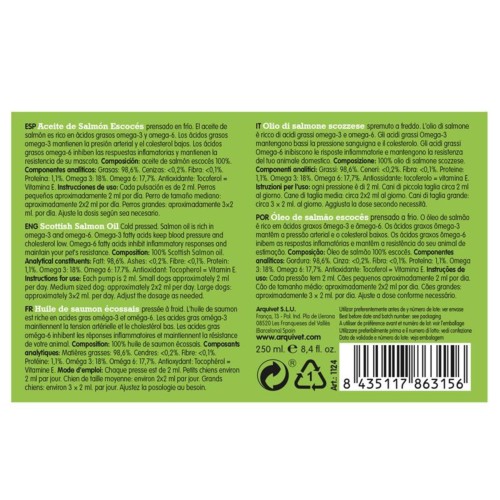Aceite de Salmón 250ml Arquivet