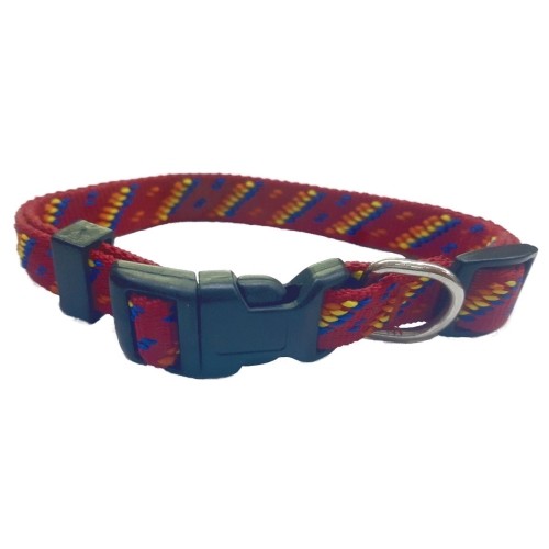 Blue Aztec Nylon Collar 20mm 35-50cm