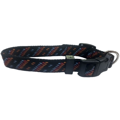Blue Aztec Nylon Collar 20mm 35-50cm