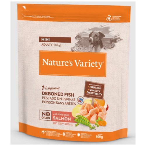 Natures Variety No Grain Mini Salmon Dog Food 600gr