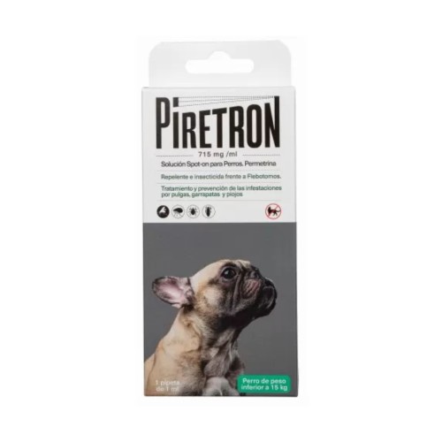 Pipeta Piretron 715 Mg/ml Antiparasitario para Perros Menos de 15 Kg.