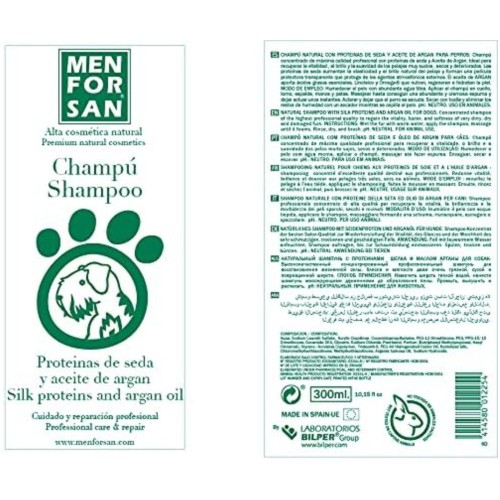 Menforsan Champú Aceite De Argán 300ml Fórmula Revitalizante