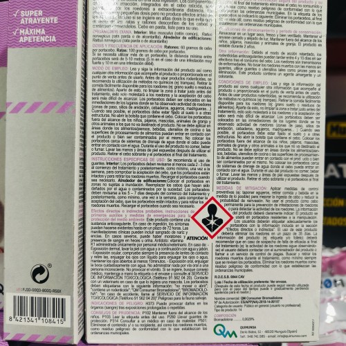 QM Bromadiolona Cebo Fresco 150gr.
