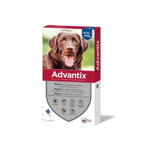 Advantix Spot-on Solution for Dogs 25-40kg - 4 Pipettes