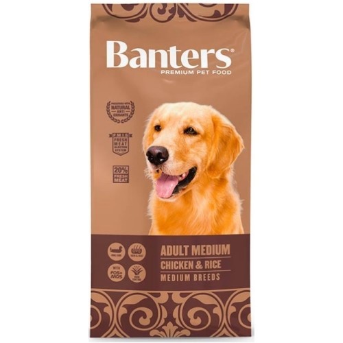 Banters Adult Dog Food Medium Chicken & Rice 15 Kg
