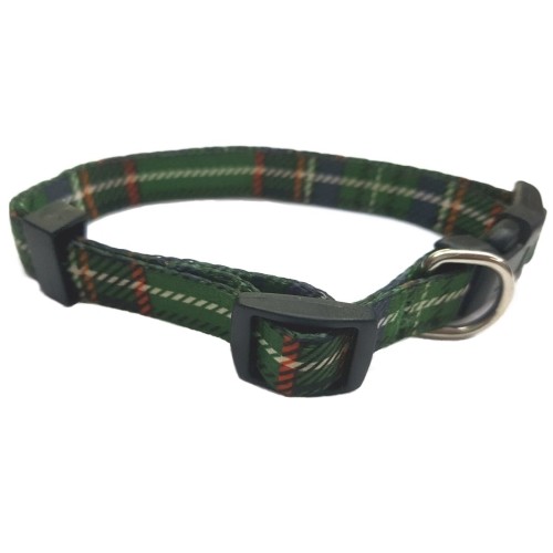 Collar de Nylon Escocés Azul 25 mm Longitud Ajustable Accesorio para Mascotas
