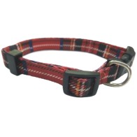 Collar de Nylon Escocés Azul 25 mm Longitud Ajustable Accesorio para Mascotas