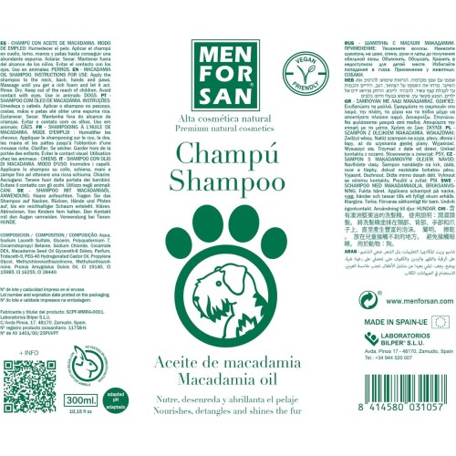 Menforsan Champú Aceite De Macadamia 300ml.