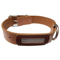 Collar Cuero Buzon Natural 40x3cm para Mascotas