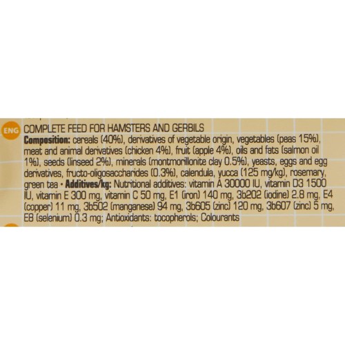 Hamster & Gerbil Complete 500gr. Alimento Nutritivo
